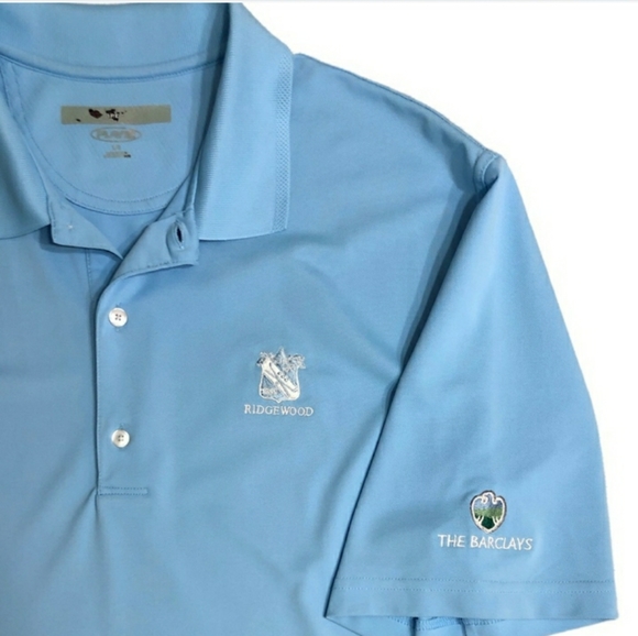 GREG NORMAN Blue Short Sleeve Pique Collar Polo Shirt Size Large - Picture 6 of 6